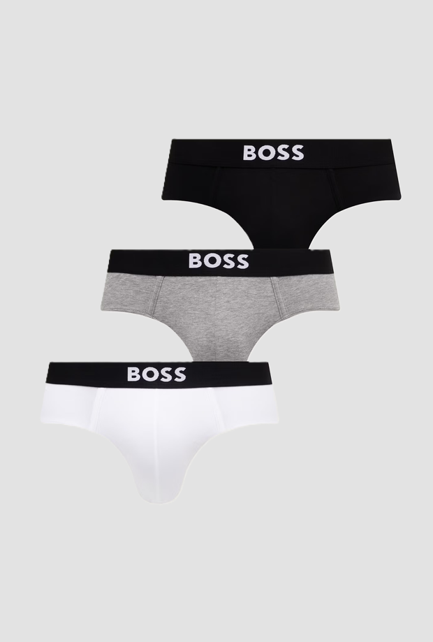 Pack da 3 boxer uomo bianco-nero-grigio 