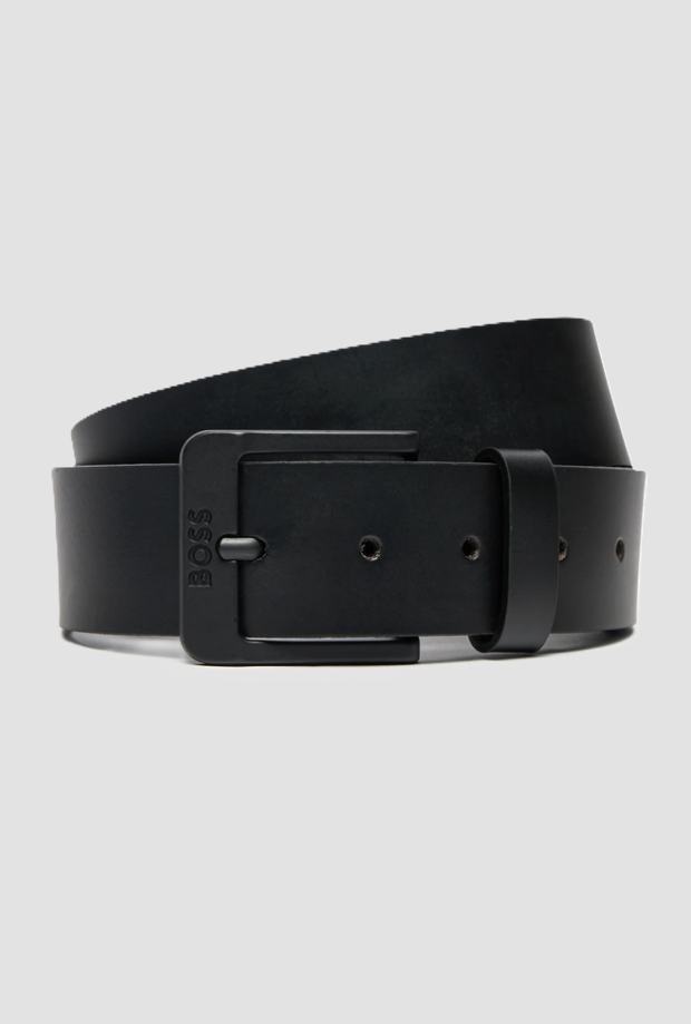 Cintura in pelle da uomo nero 