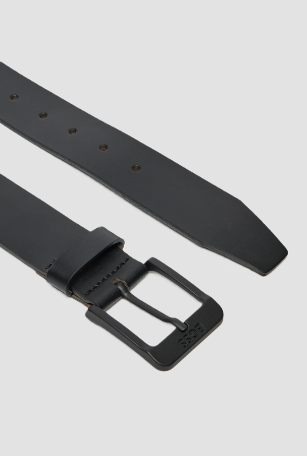 Cintura in pelle da uomo nero 