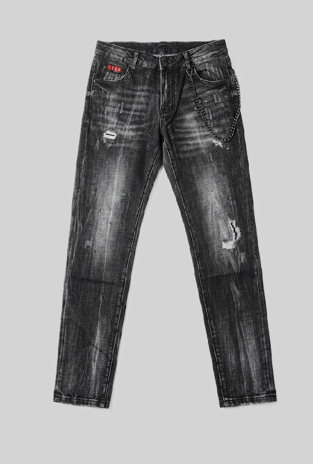 Jeans slim fit uomo nero 