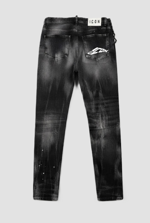 Jeans slim fit uomo nero 