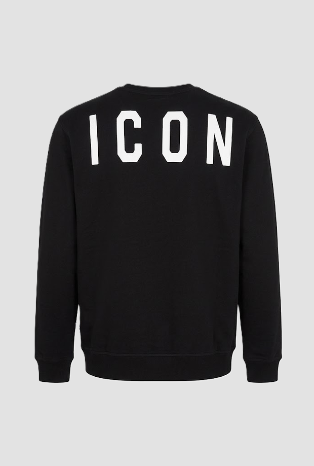 Felpa a girocollo con logo fronte/retro uomo nero 