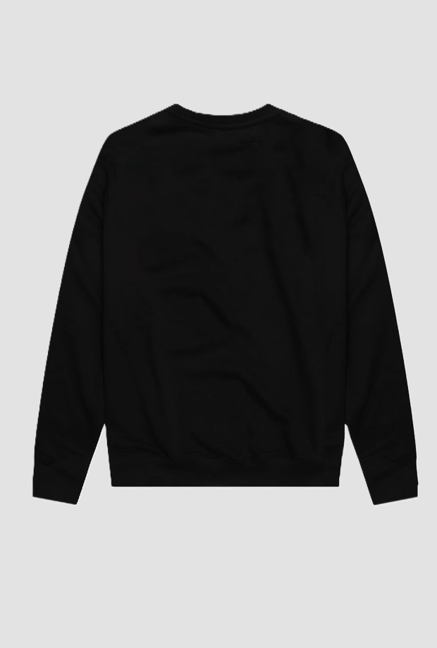 Maglia girocollo con logo uomo nero 