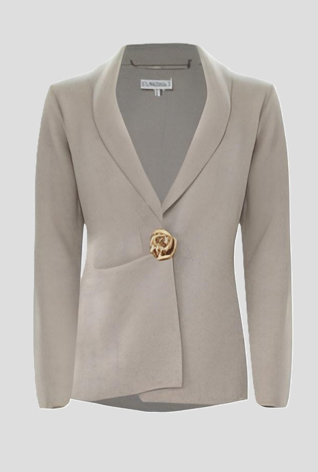 Giacca in maglia donna sabbia 