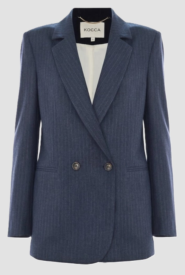 Giacca gessato donna blu notte 
