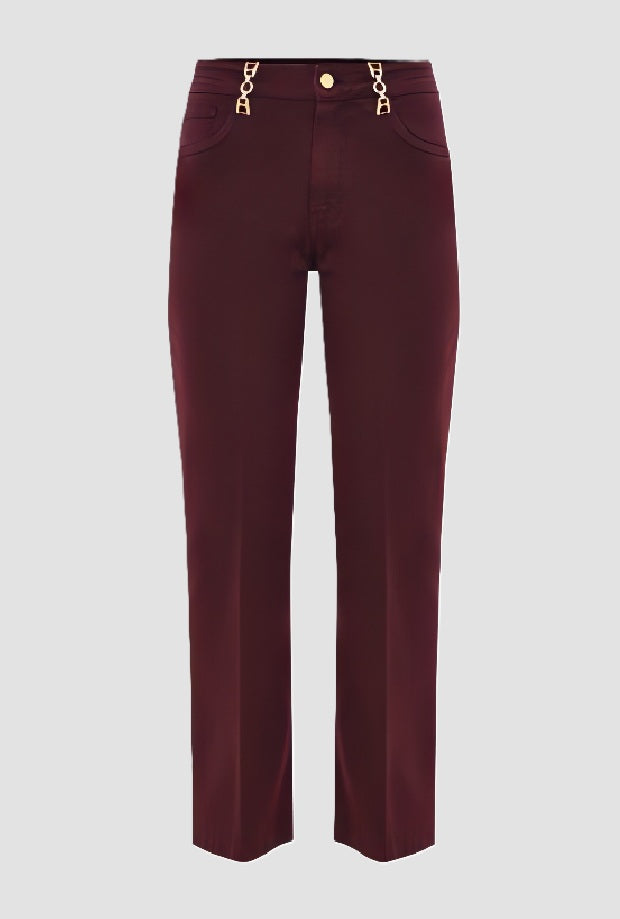 Pantalone con dettagli donna testa di moro 