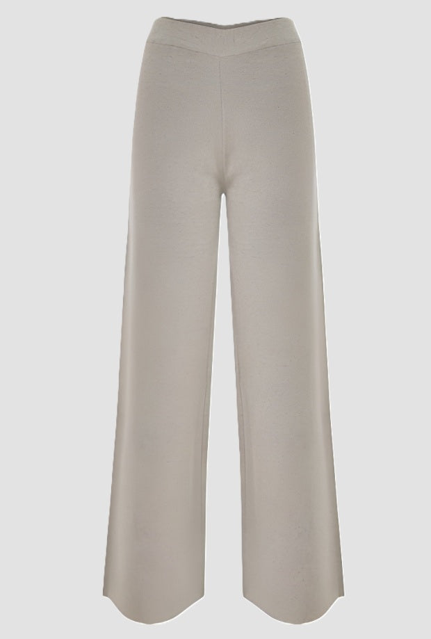Pantalone in maglia donna sabbia 