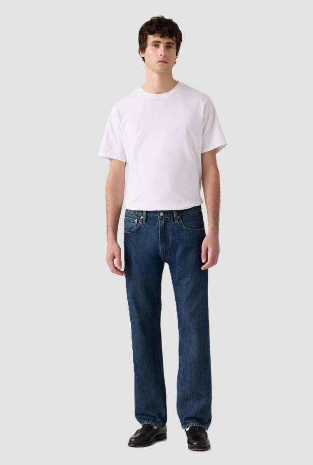 Jeans straight fit uomo blu scuro 