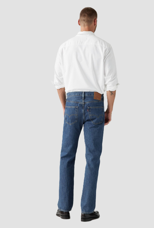 Jeans straight fit uomo blu medio 