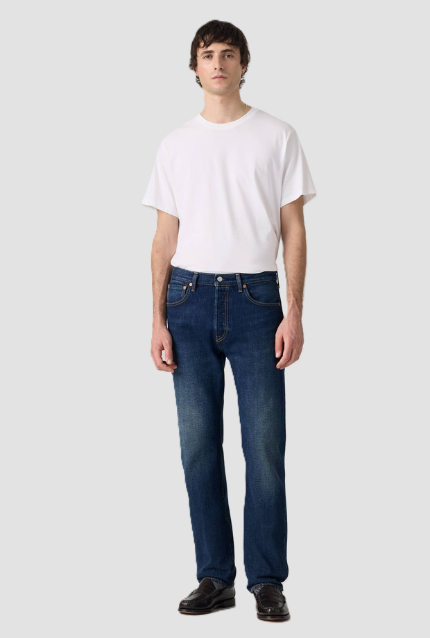 Jeans straight fit uomo blu scuro 