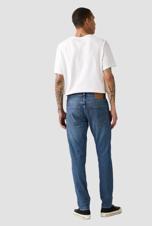 Jeans slim tapered uomo blu medio 