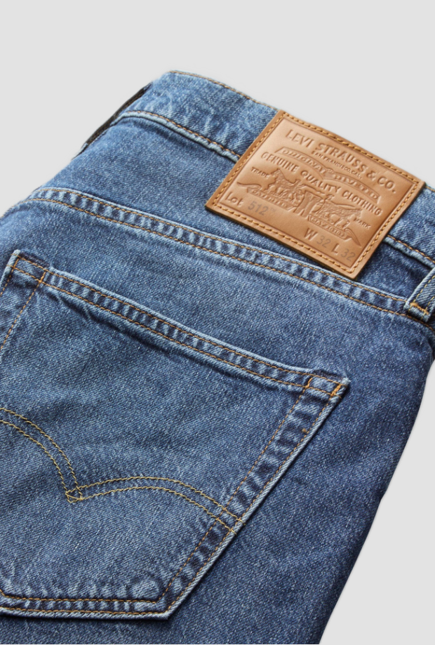 Jeans slim tapered uomo blu medio 
