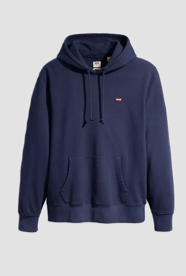 Felpa con cappuccio uomo blu 