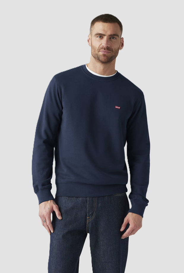 Felpa girocollo uomo blu 