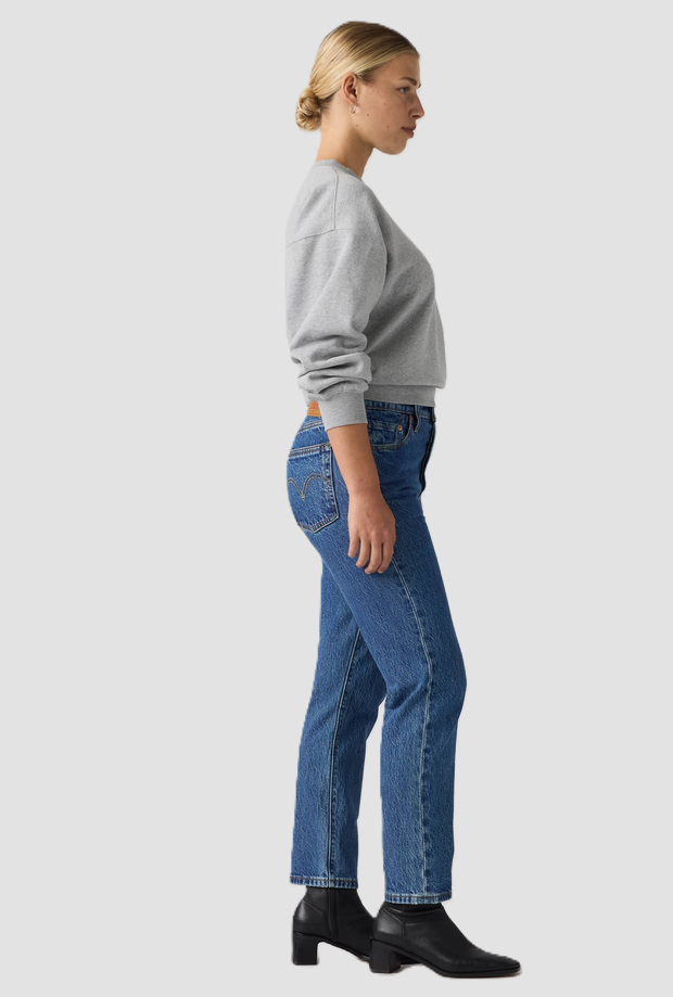 Jeans crop donna blu medio 