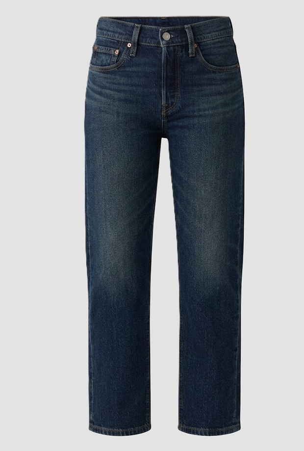 Jeans crop donna blu scuro 