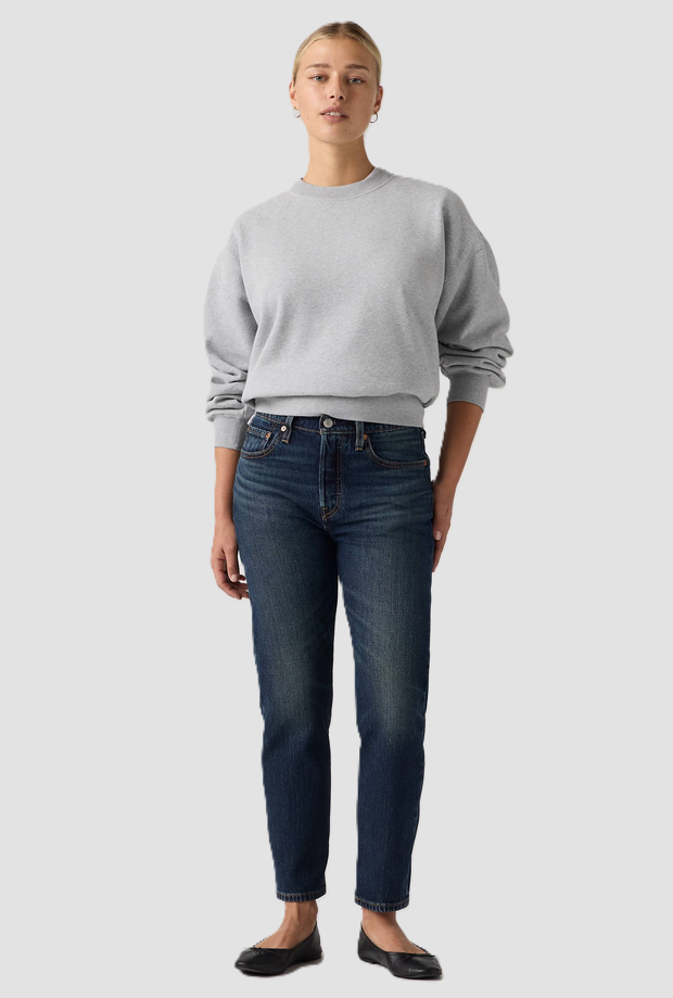 Jeans crop donna blu scuro 