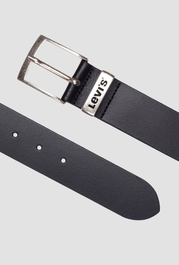 Cintura in pelle da uomo nero 