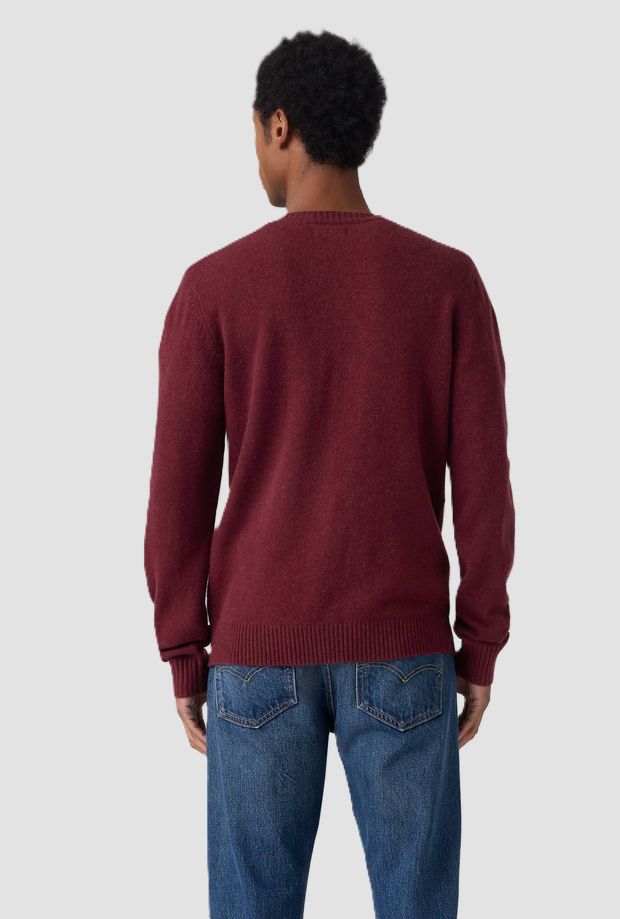 Maglia girocollo a rombi uomo rosso 