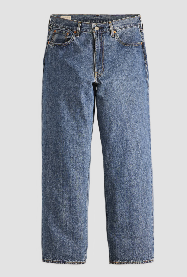 Jeans baggy fit uomo blu medio 