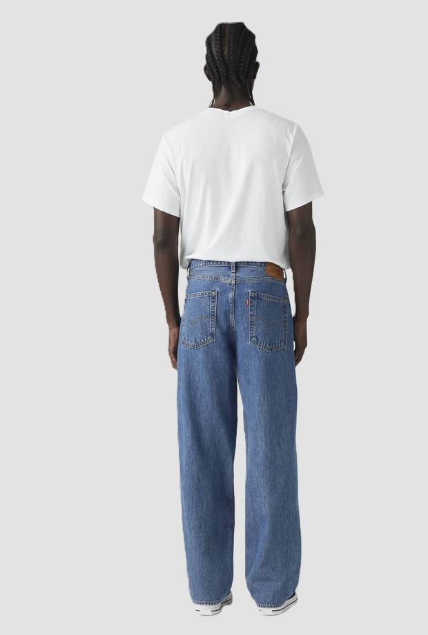 Jeans baggy fit uomo blu medio 