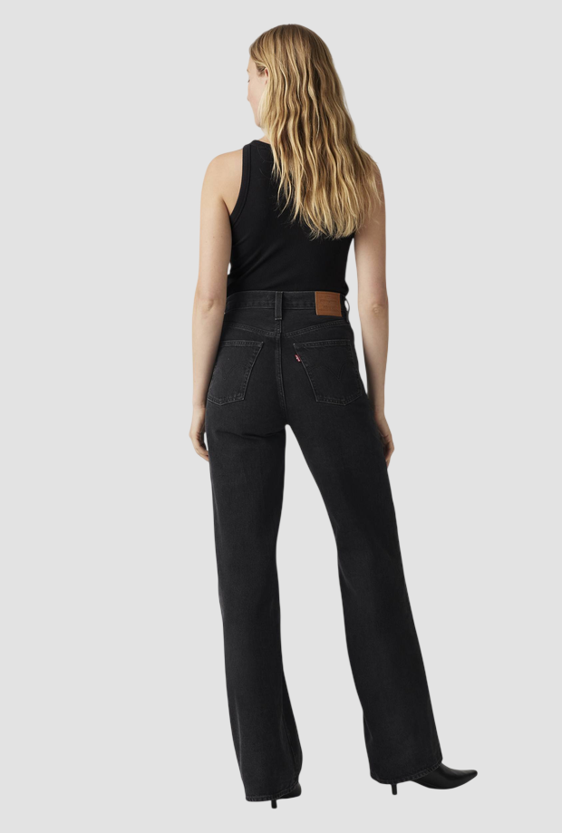 Jeans wide leg donna nero 