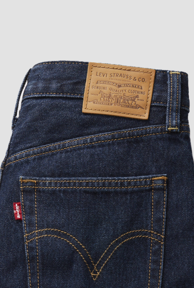 Jeans wide leg donna blu scuro 