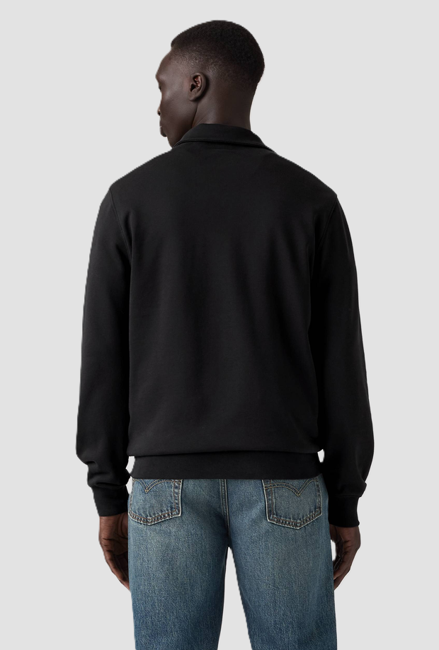 Pullover mezza zip uomo nero 
