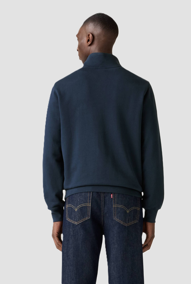 Pullover mezza zip uomo blu 