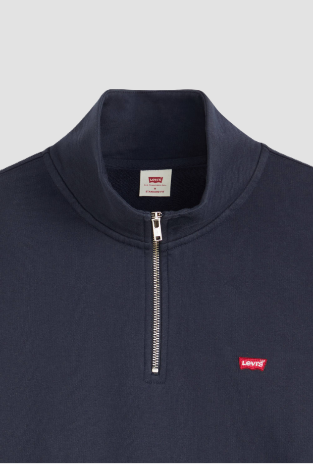 Pullover mezza zip uomo blu 