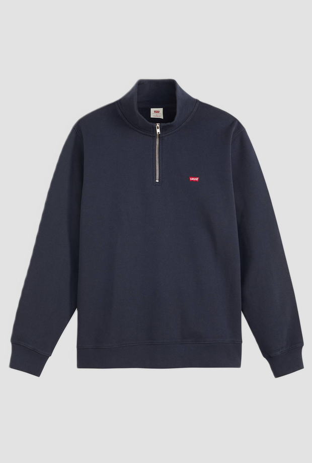 Pullover mezza zip uomo blu 