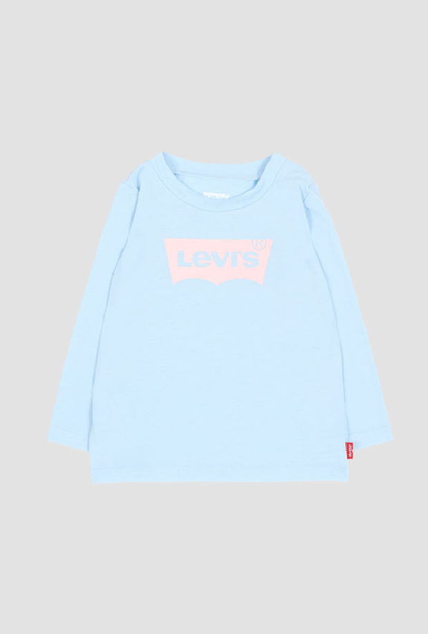 T-shirt con logo neonato azzurro 