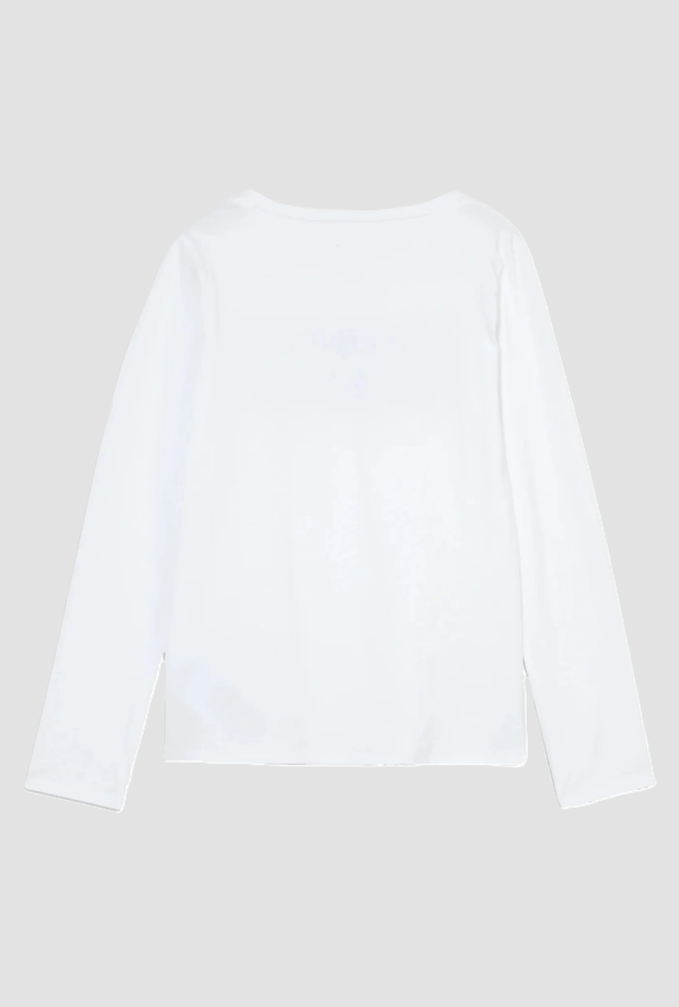 T-shirt con logo da bambina bianco 