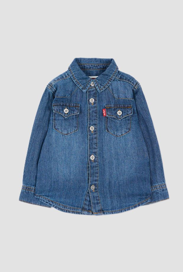 Camicia in denim da neonato blu 