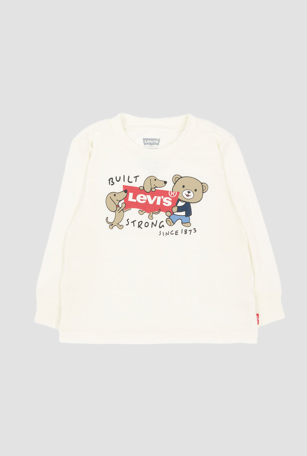 T-shirt Bear and Dogs da neonato avorio 