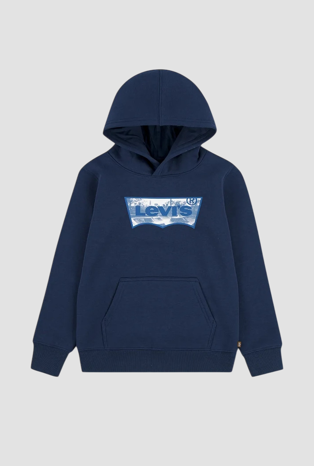 Felpa con cappuccio da bambino blu 