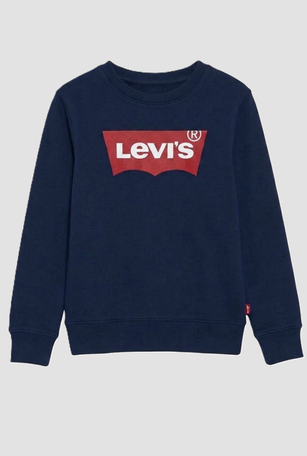 Felpa girocollo con logo da bambino navy blue 