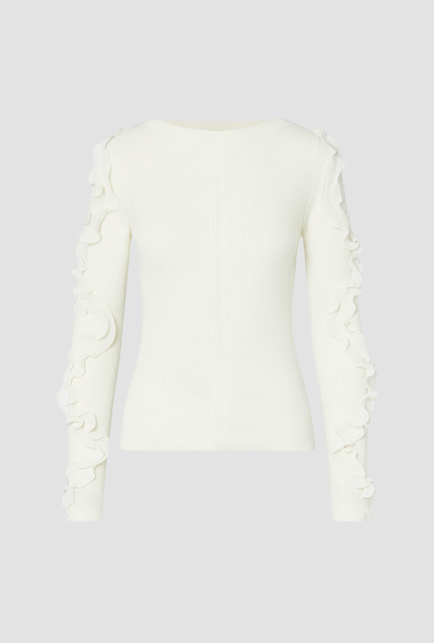 Maglia con rouches donna bianco 