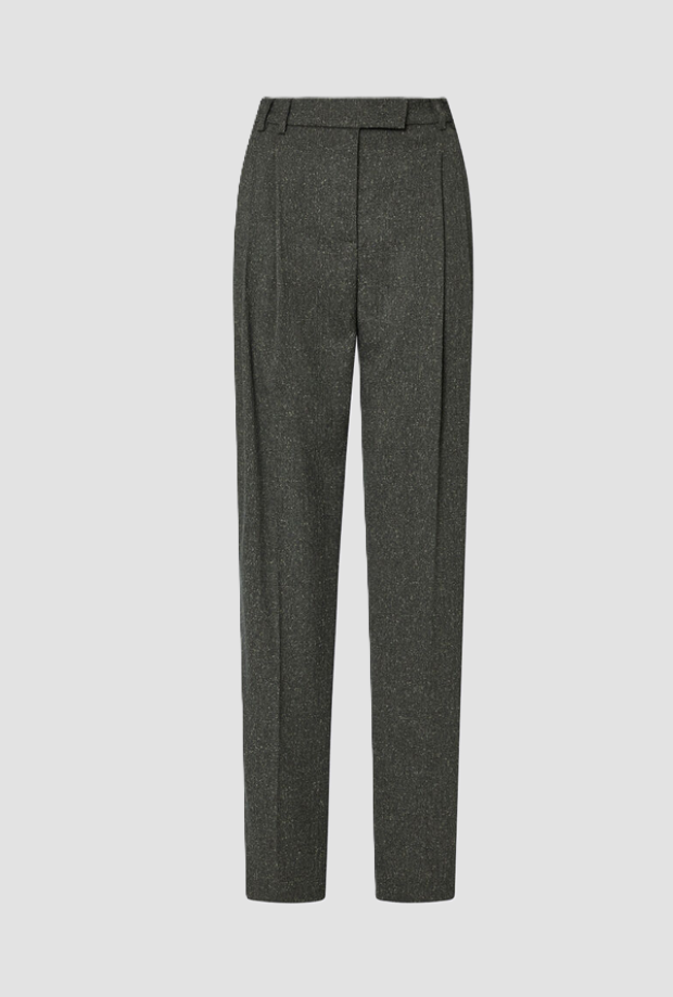 Pantalone in tweed donna verde 