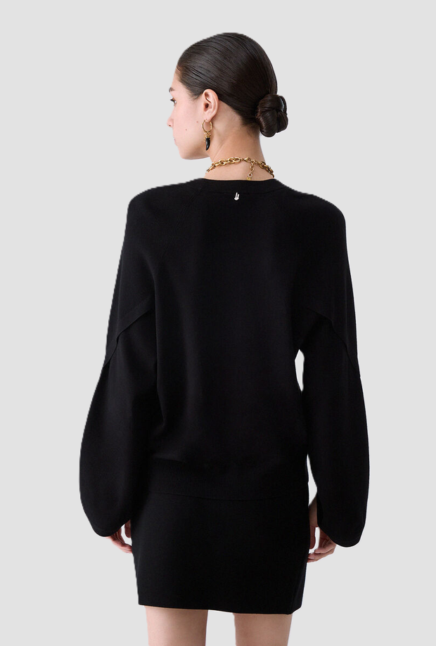 Maglia con spacchetti donna nero 