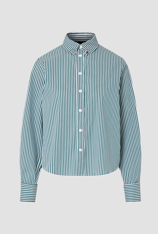 Camicia a righe donna verde 