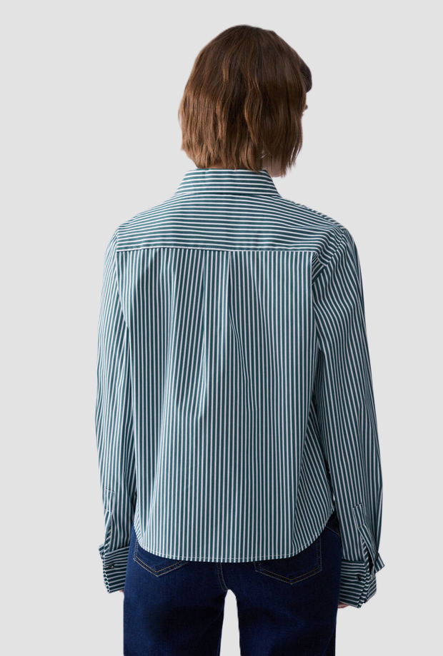 Camicia a righe donna verde 