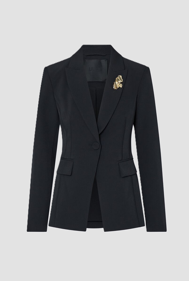 Giacca con spilla donna nero 