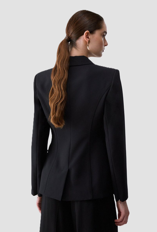 Giacca con spilla donna nero 