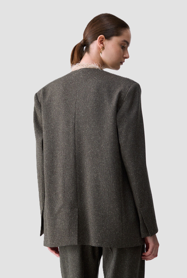 Giacca con cintura donna verde 