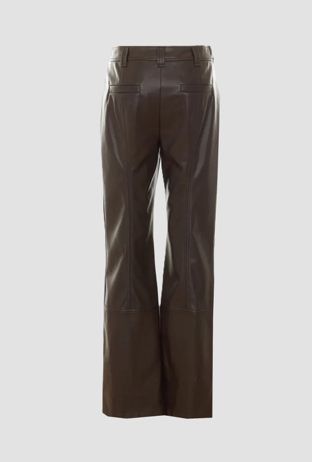 Pantalone effetto pelle donna moka 