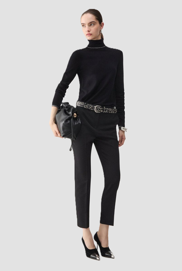 Pantalone a sigaretta donna nero 