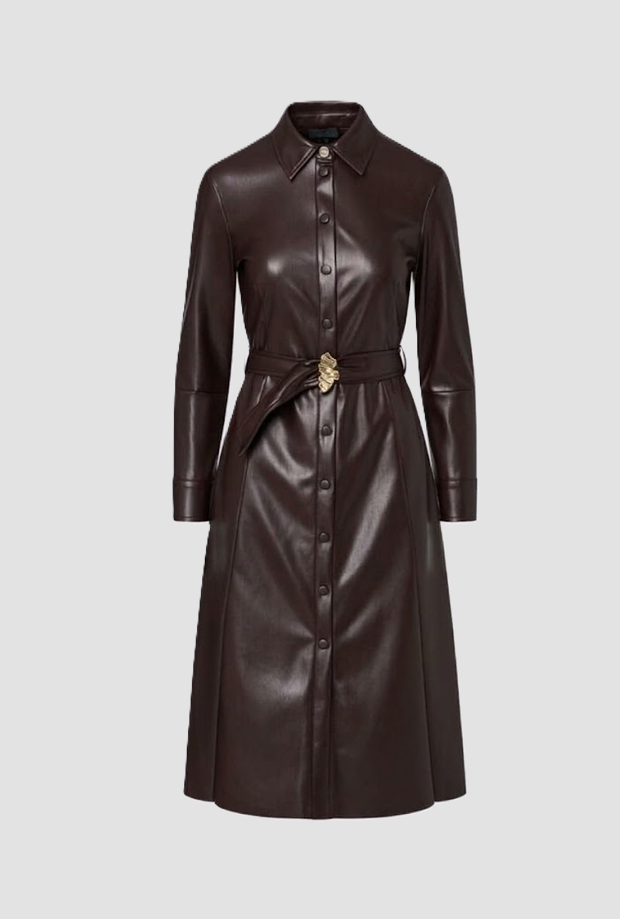 Abito in ecopelle donna moka 