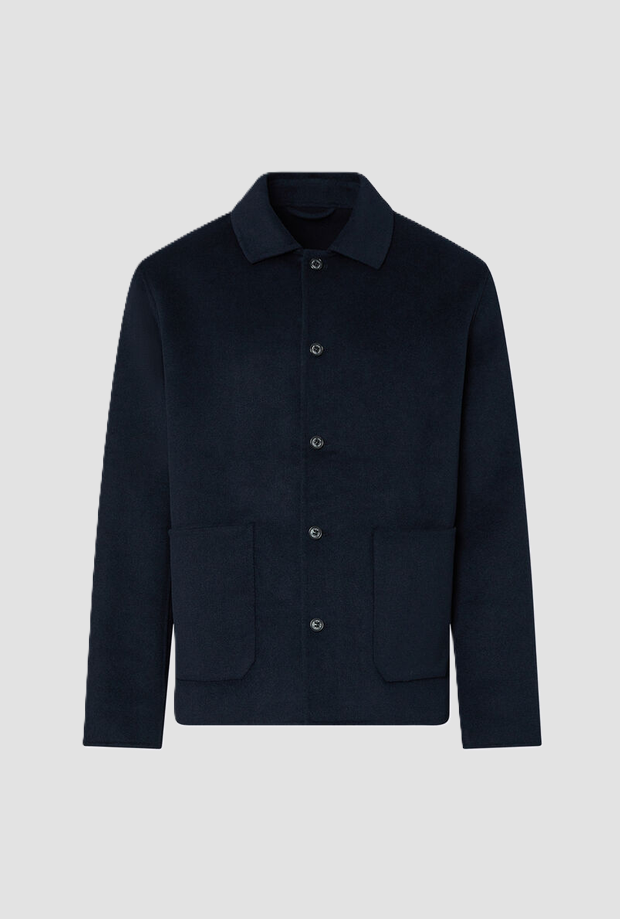 Giubbino in panno uomo blu scuro 