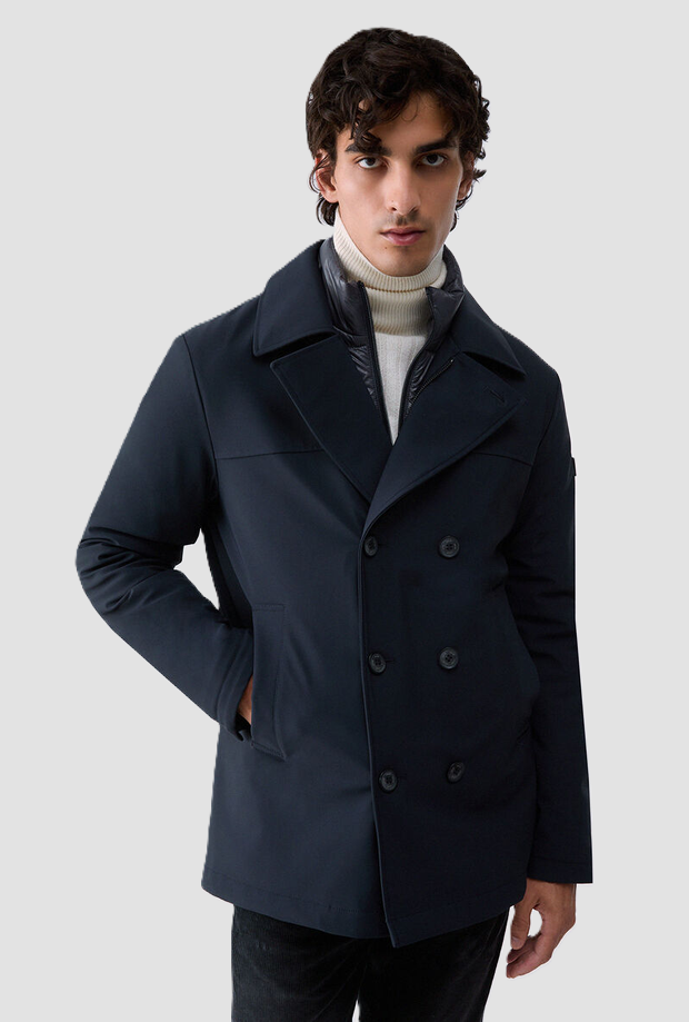 Giubbino in tessuto tecnico uomo blu scuro 
